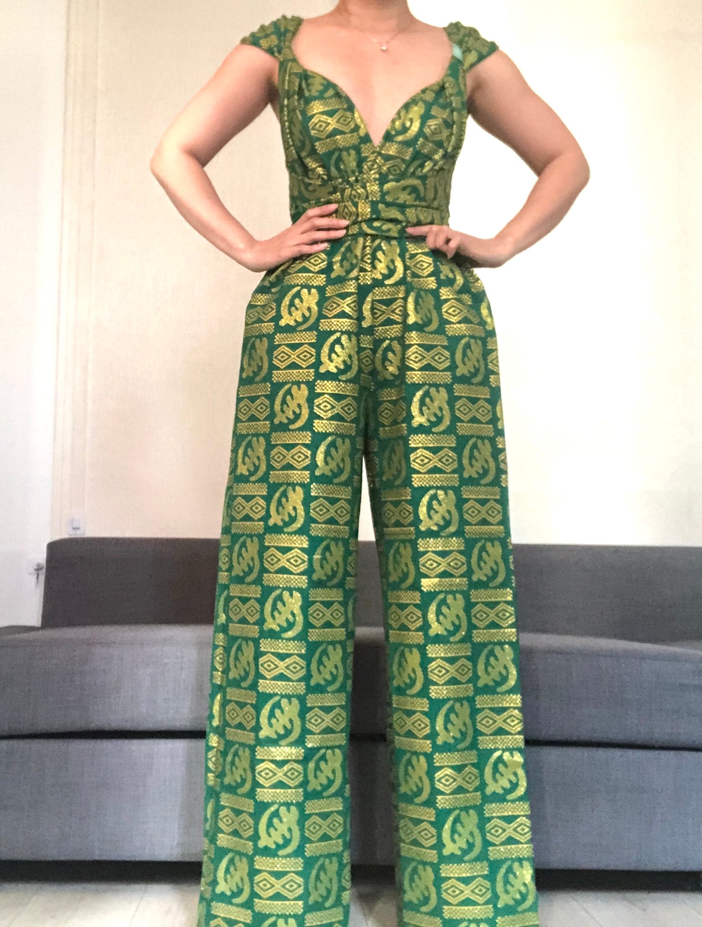 COMBINAISON WAX VERT PAILLETÉ
