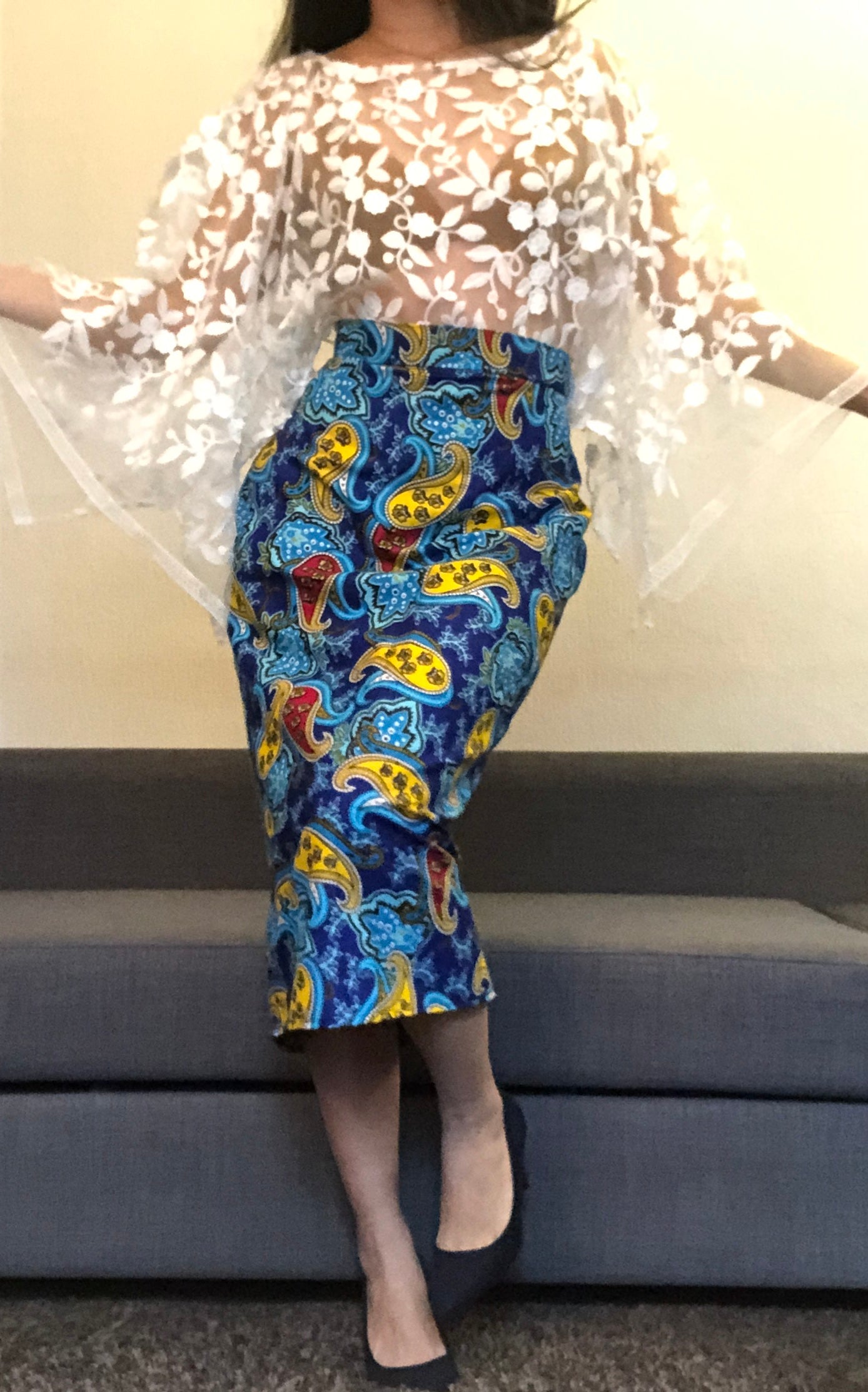 ENSEMBLE JUPE ET TOP DENTELLE