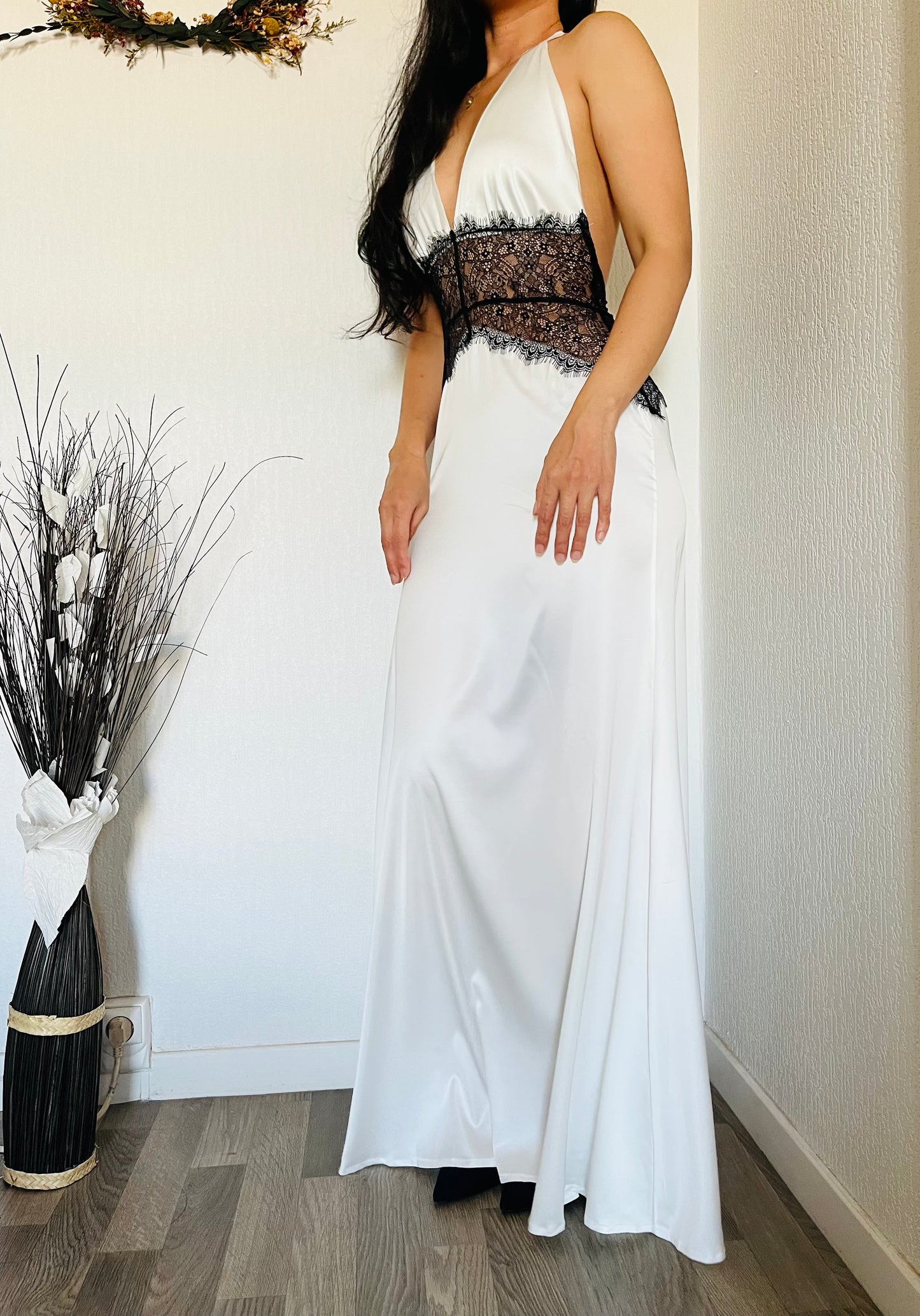 ROBE SATIN BLANCHE