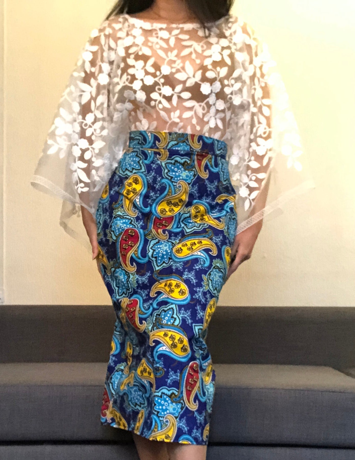 ENSEMBLE JUPE ET TOP DENTELLE
