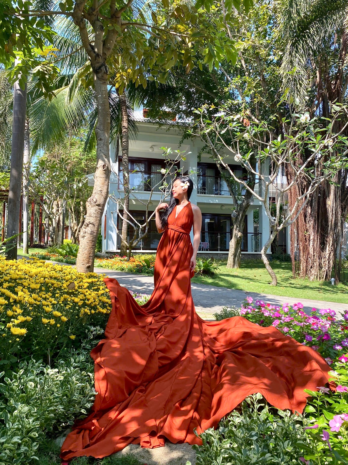 ROBE VOLANT, FLYING DRESS, ROBE CONVERTIBLE TERRACOTTA
