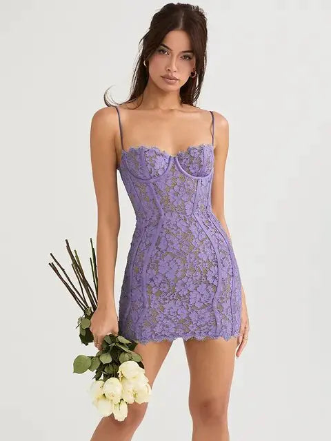 Purple Lace Vintage Dress
