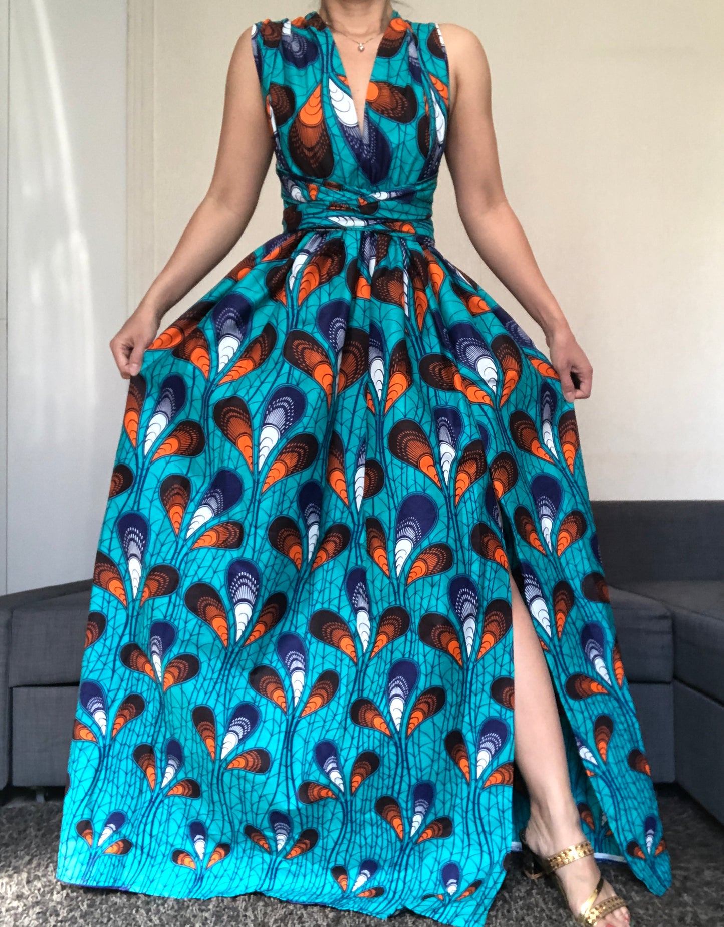 ROBE WAX BLEU PLUME