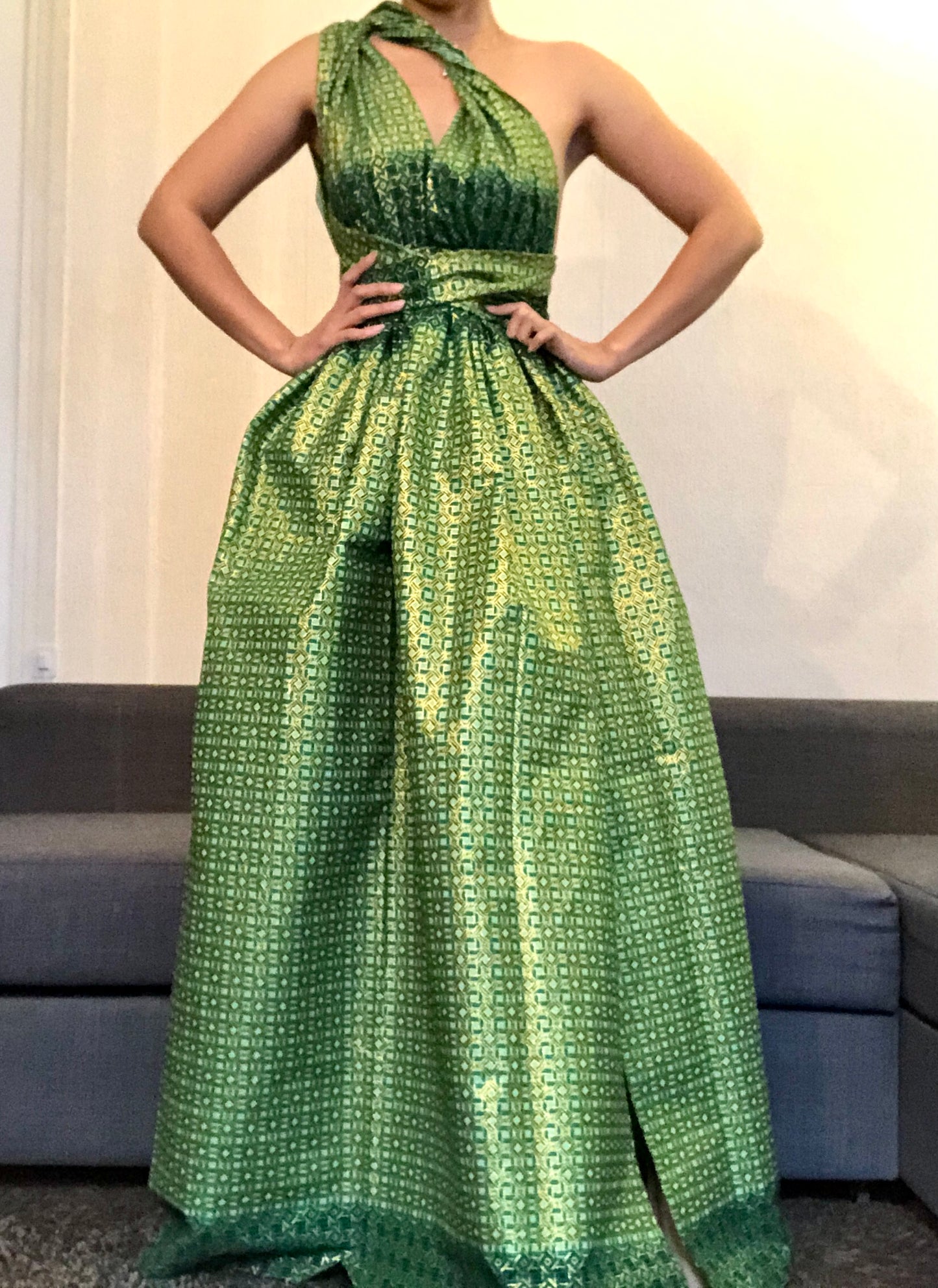 ROBE WAX PAILLETES VERT