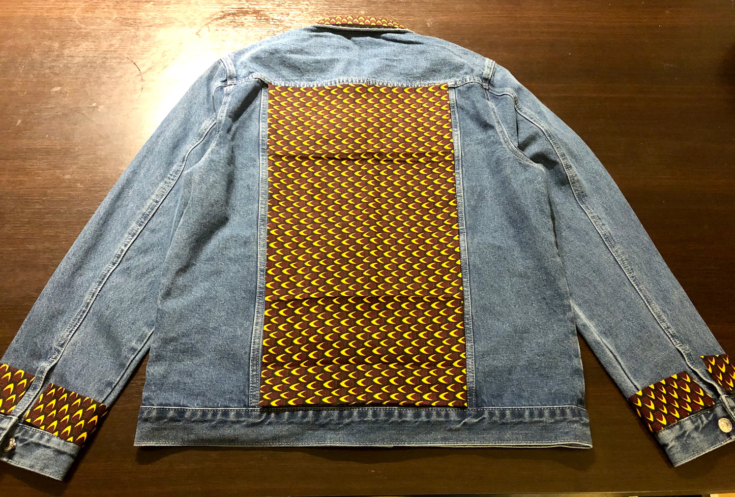 VESTE EN JEAN BLEU MOTIF WAX