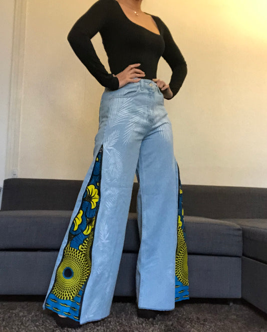 PANTALON EN JEAN MOTIF WAX