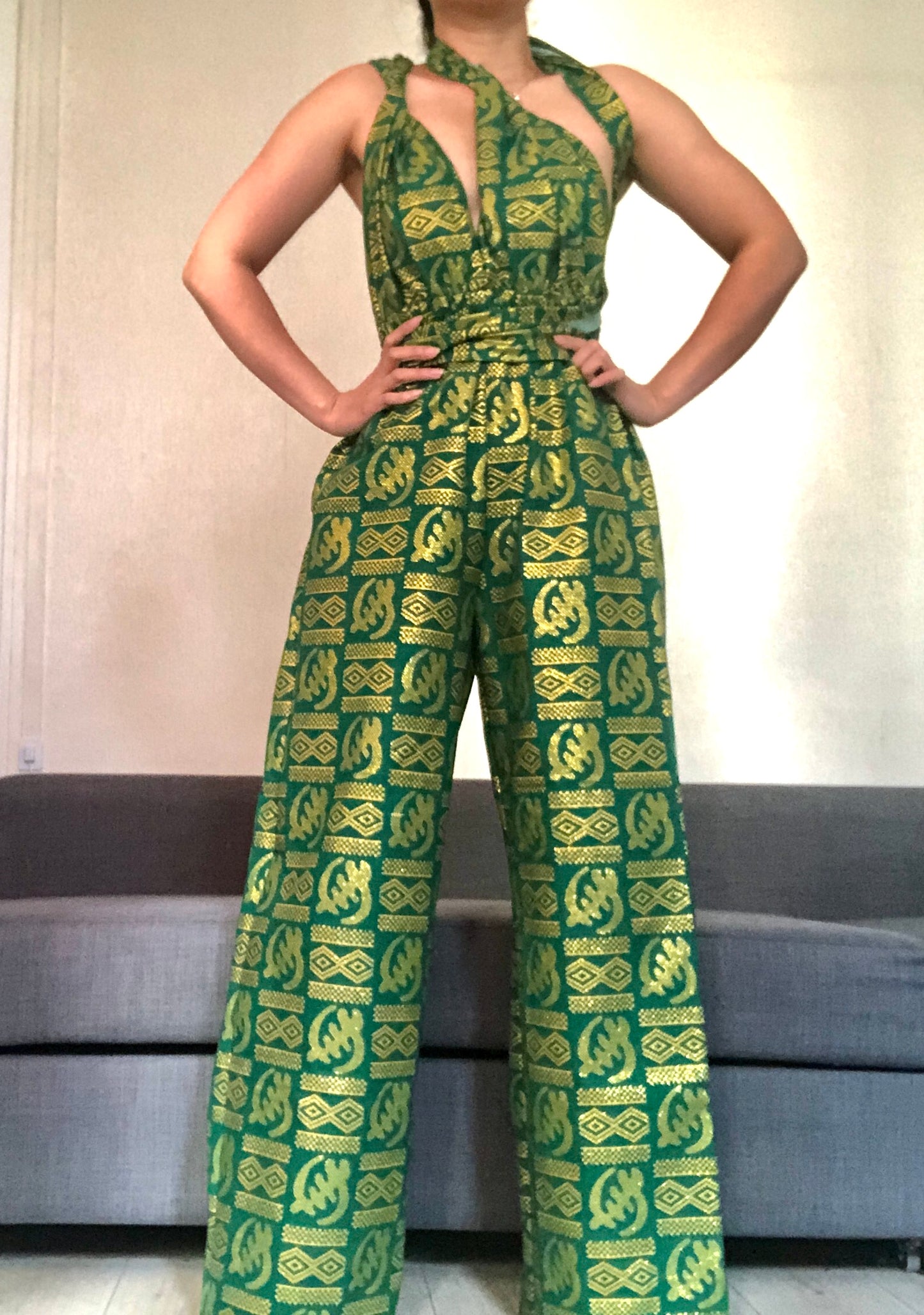 COMBINAISON WAX VERT PAILLETÉ