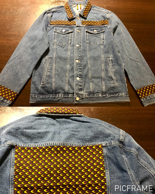 VESTE EN JEAN BLEU MOTIF WAX