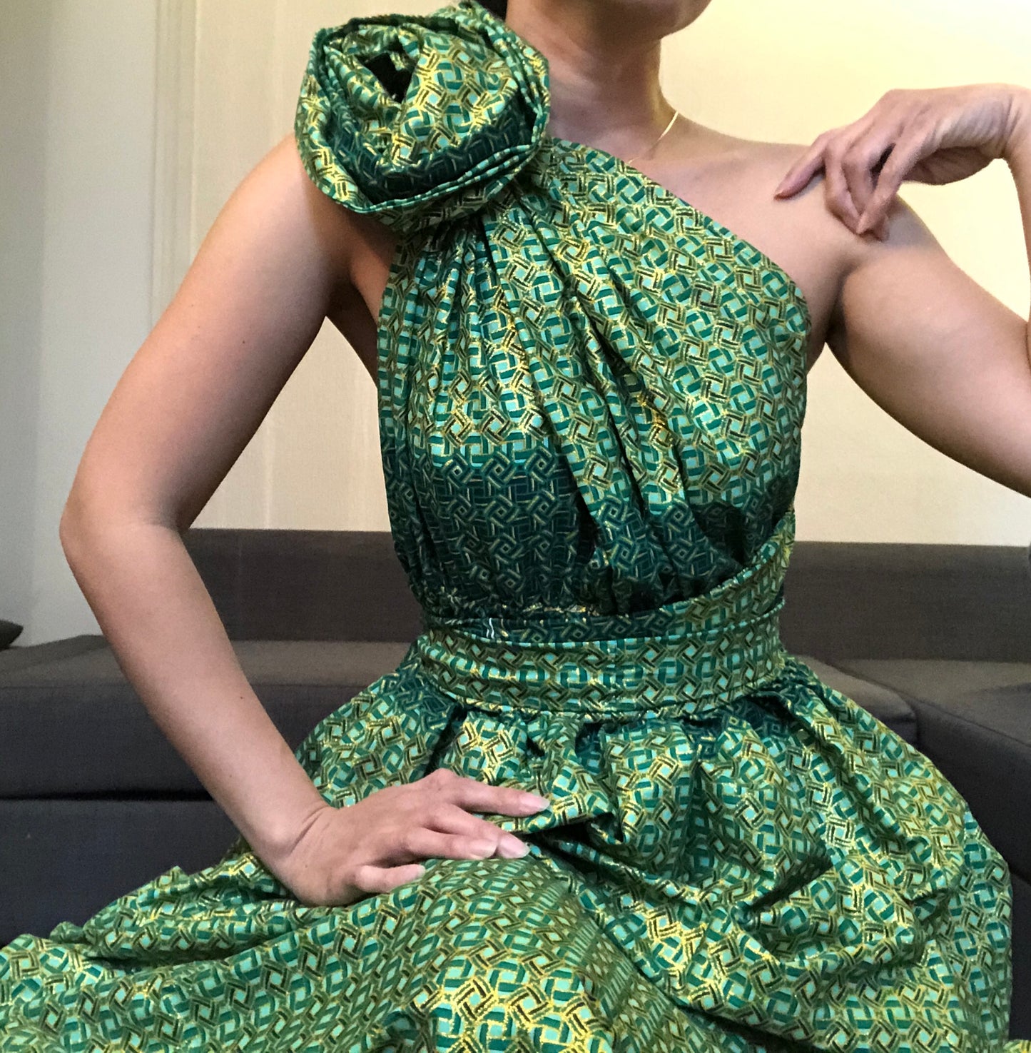 ROBE WAX PAILLETES VERT