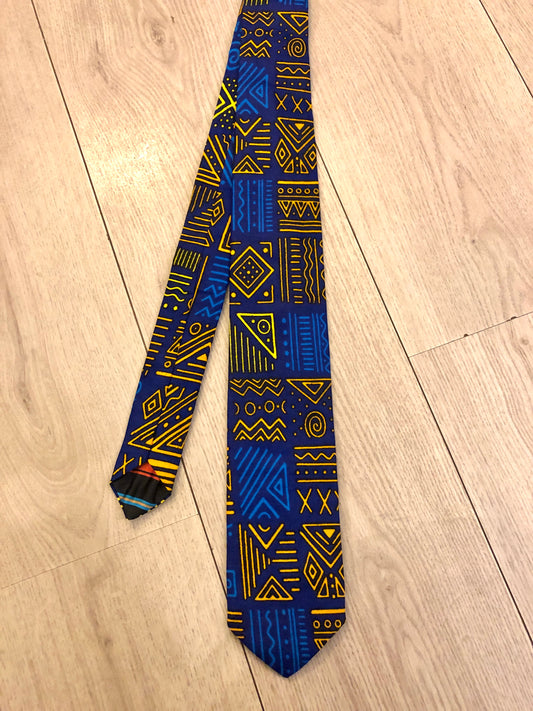 CRAVATE WAX BLEU CARRE