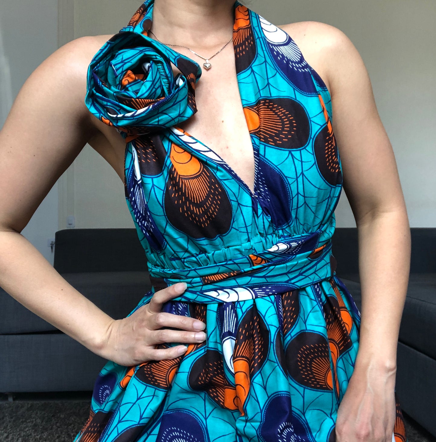 ROBE WAX BLEU PLUME