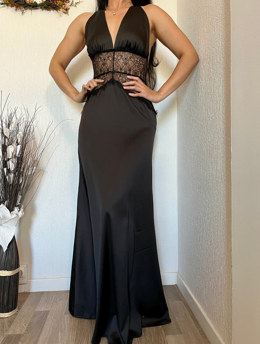 ROBE SATIN NOIR