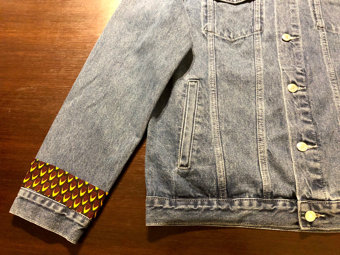 VESTE EN JEAN BLEU MOTIF WAX