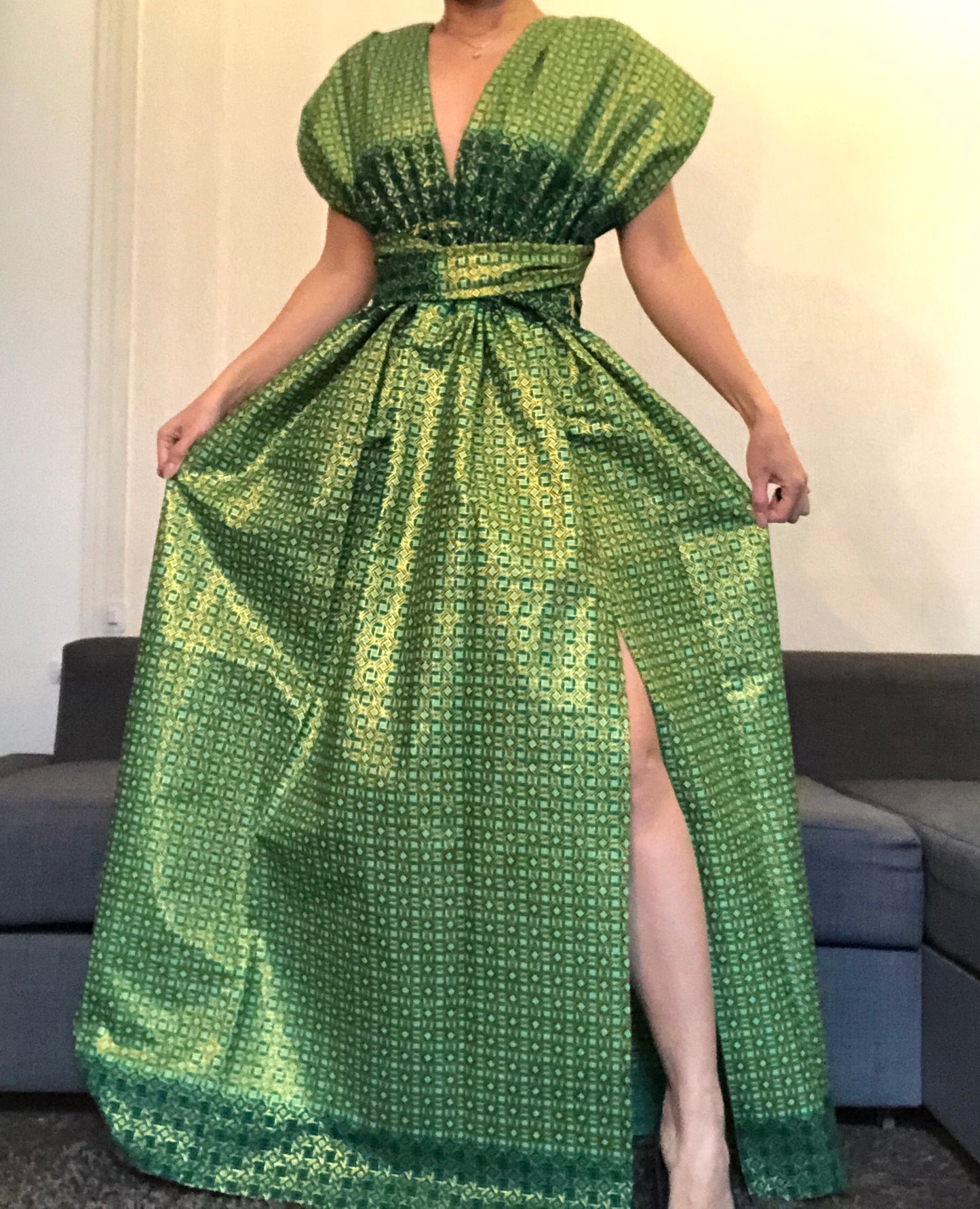 ROBE WAX PAILLETES VERT