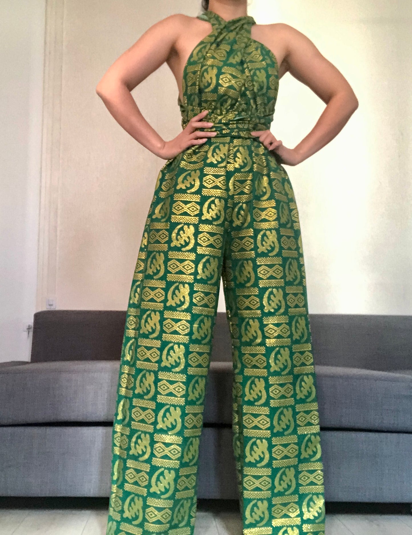 COMBINAISON WAX VERT PAILLETÉ