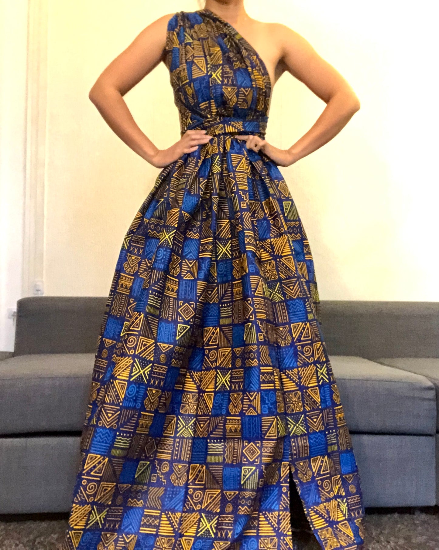ROBE WAX BLEU CARRE