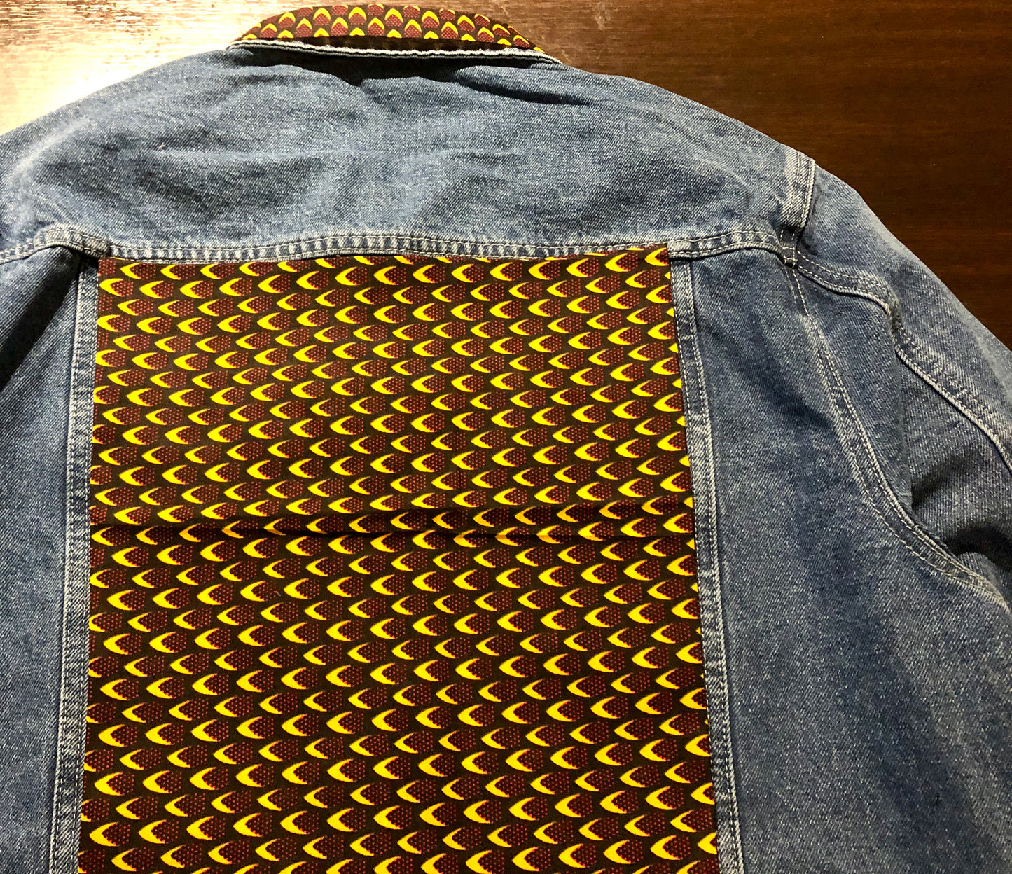 VESTE EN JEAN BLEU MOTIF WAX