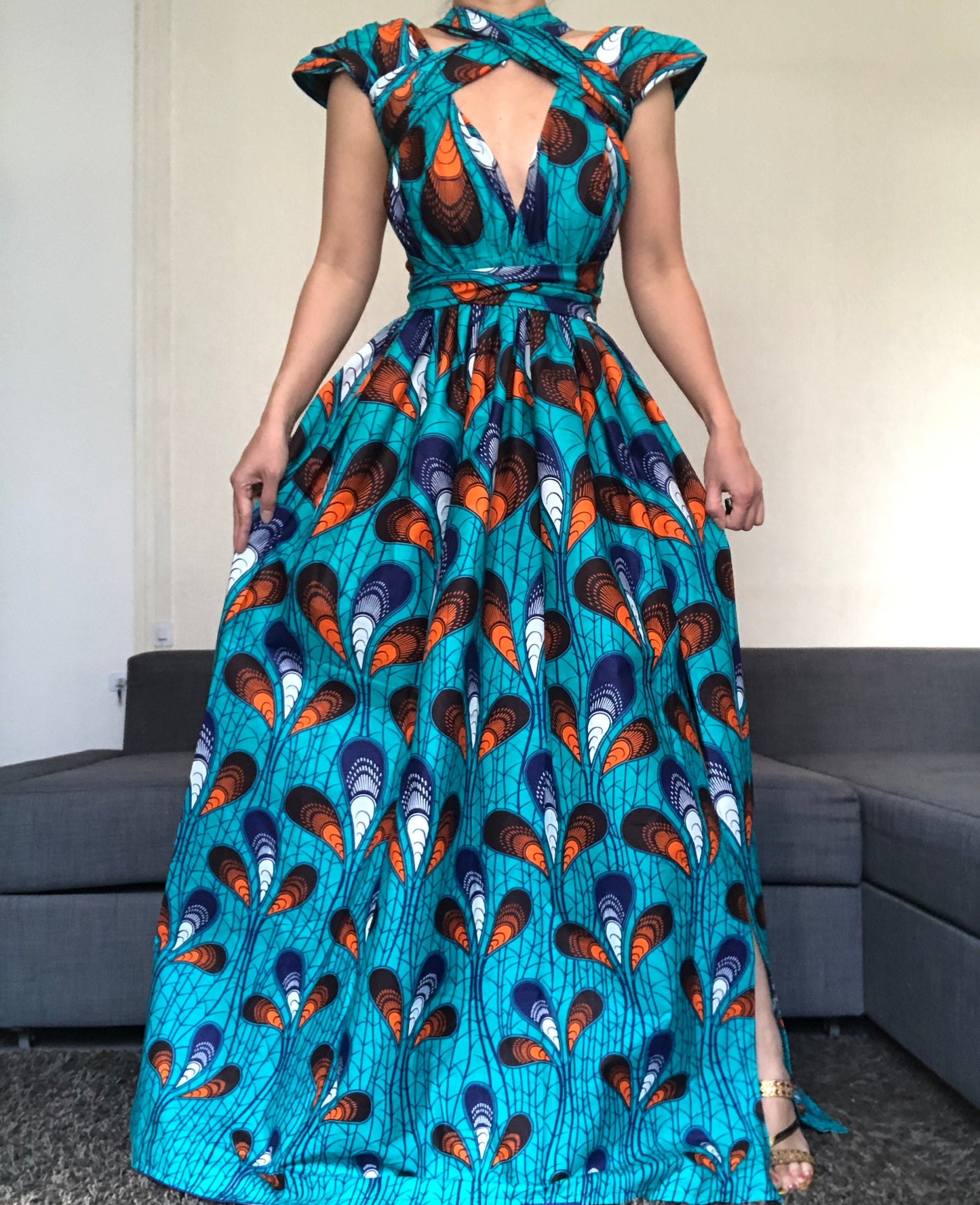 ROBE WAX BLEU PLUME