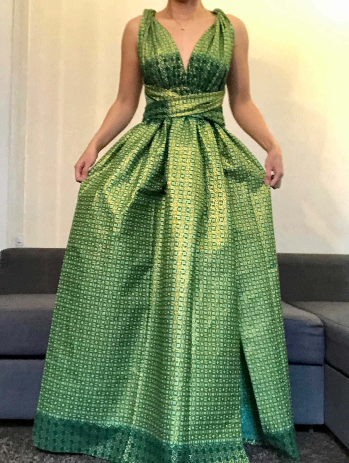 ROBE WAX PAILLETES VERT