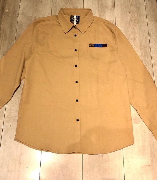 CHEMISE VESTE BEIGE MOTIF WAX