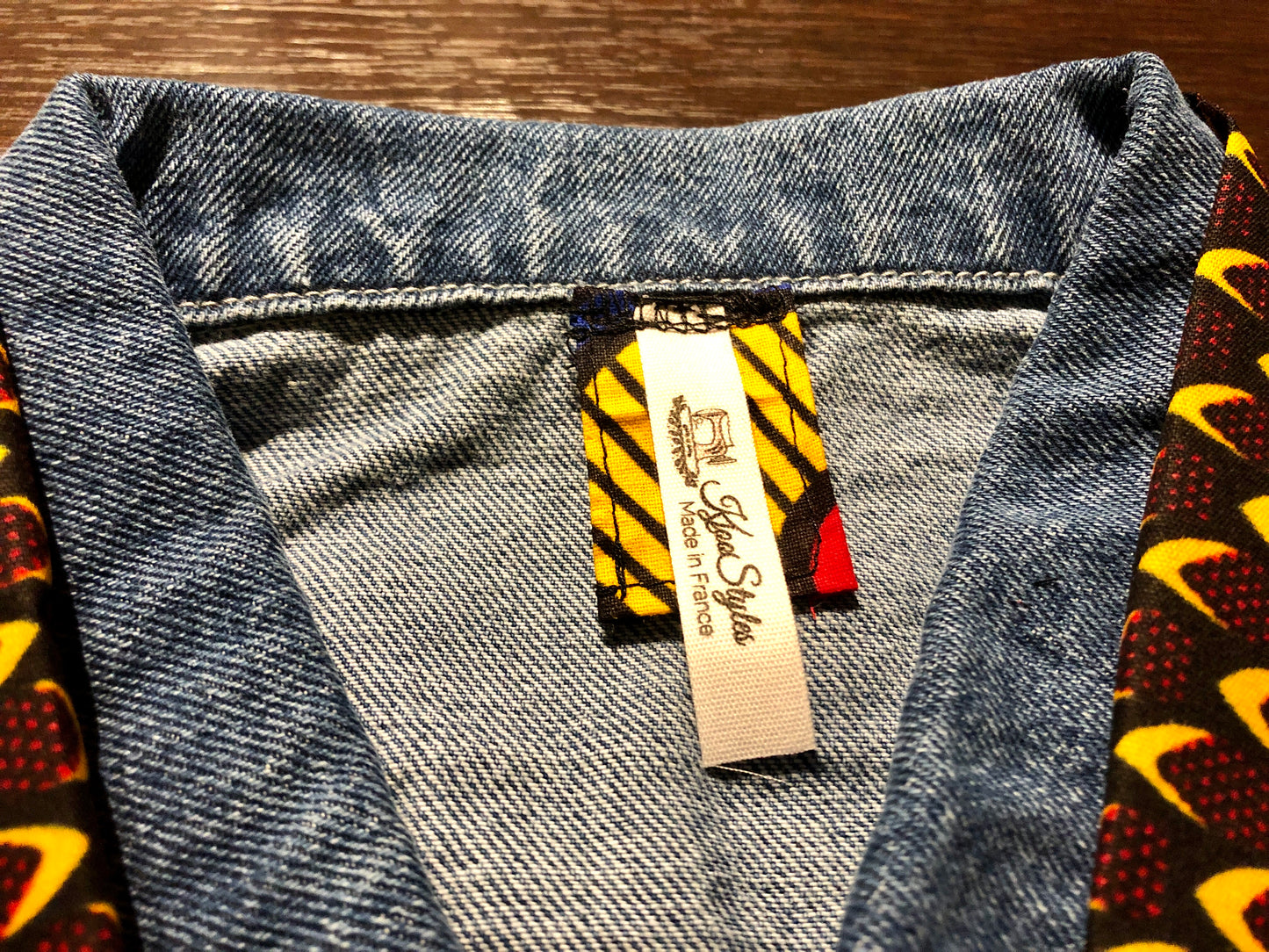 VESTE EN JEAN BLEU MOTIF WAX