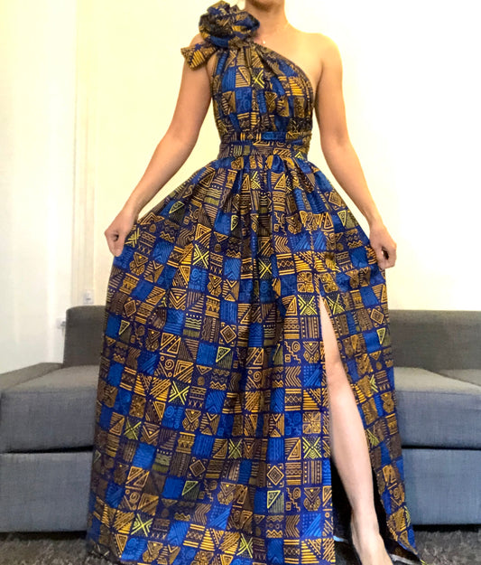 ROBE WAX BLEU CARRE