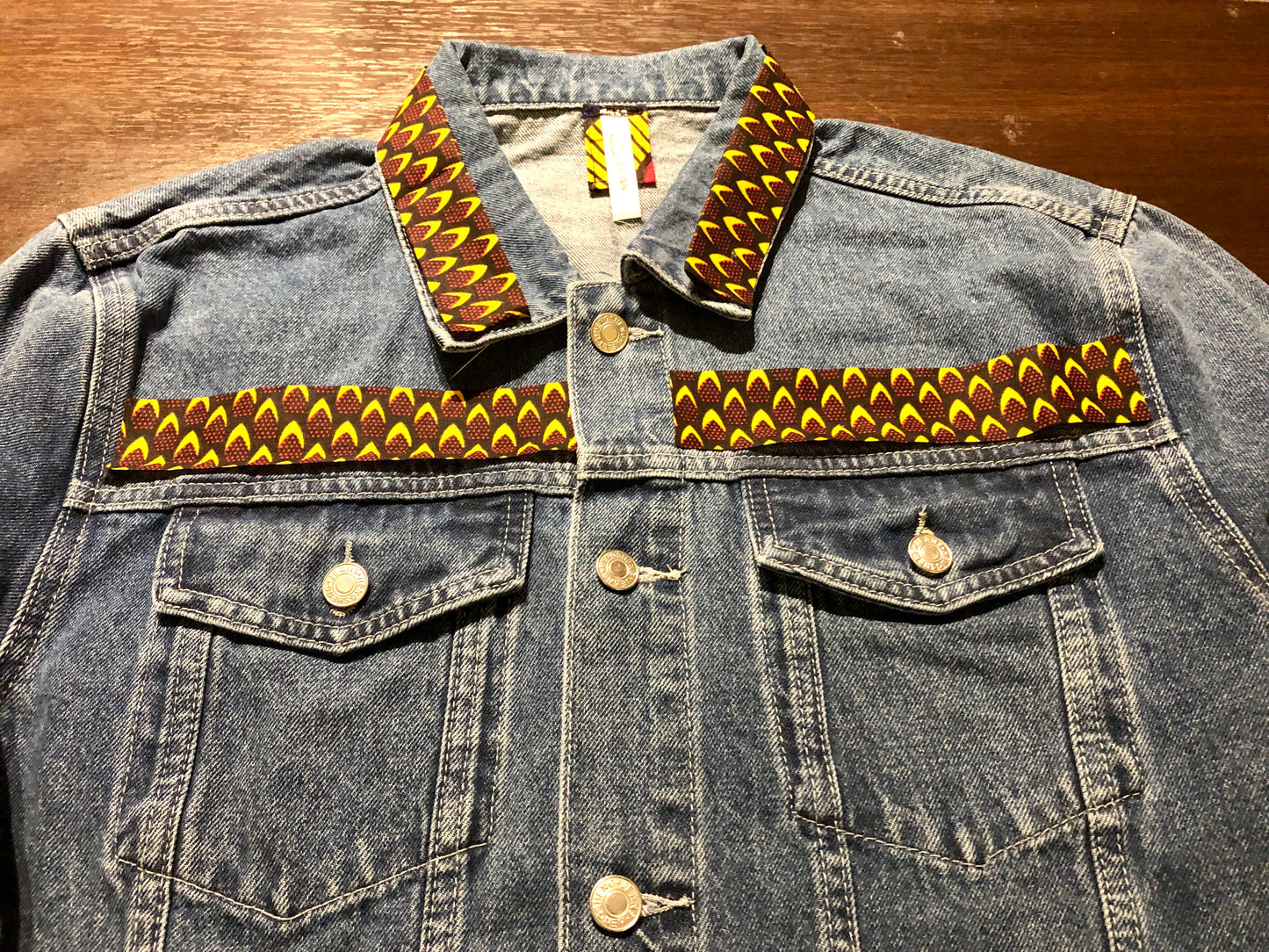 VESTE EN JEAN BLEU MOTIF WAX