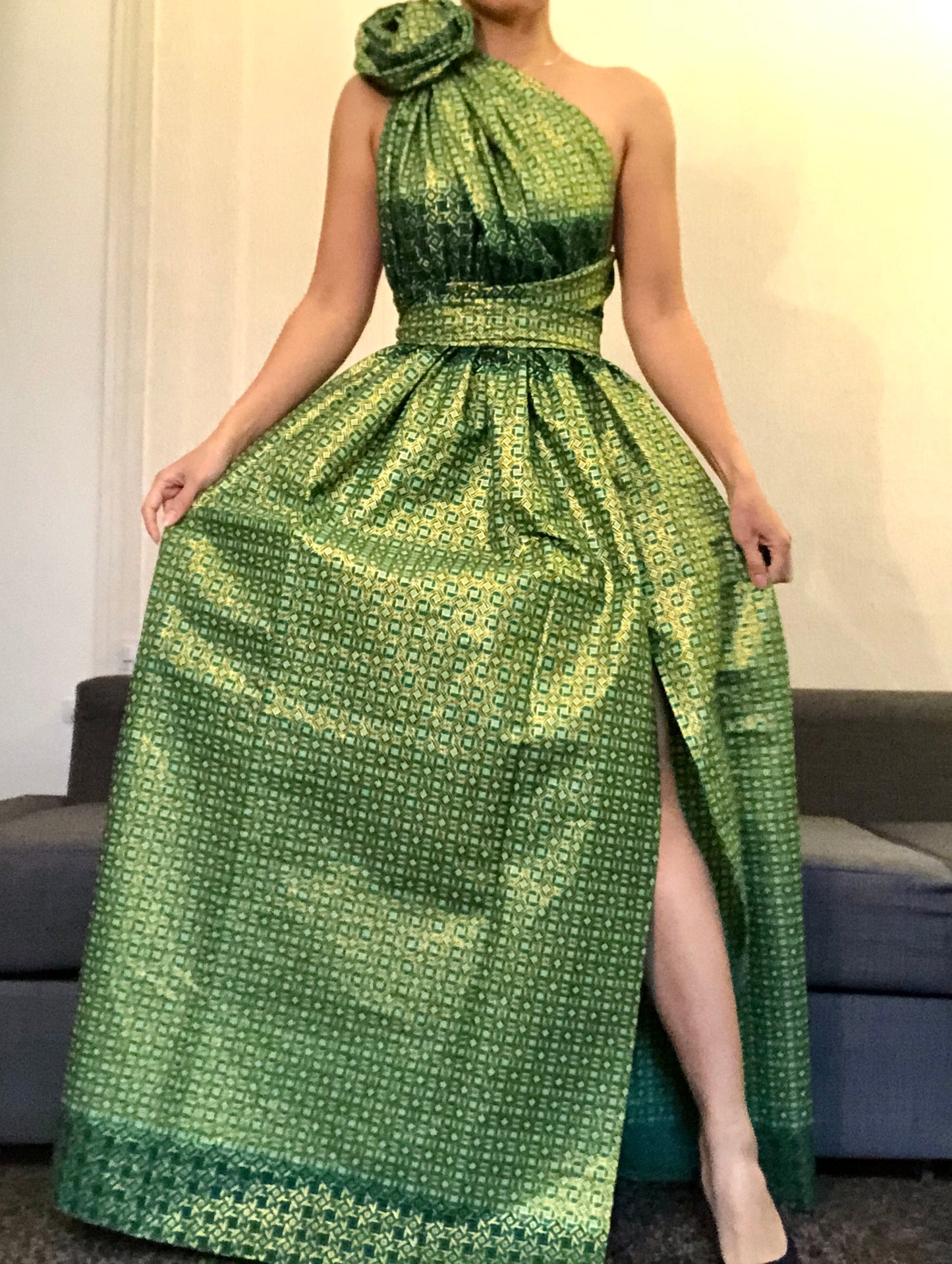 ROBE WAX PAILLETES VERT