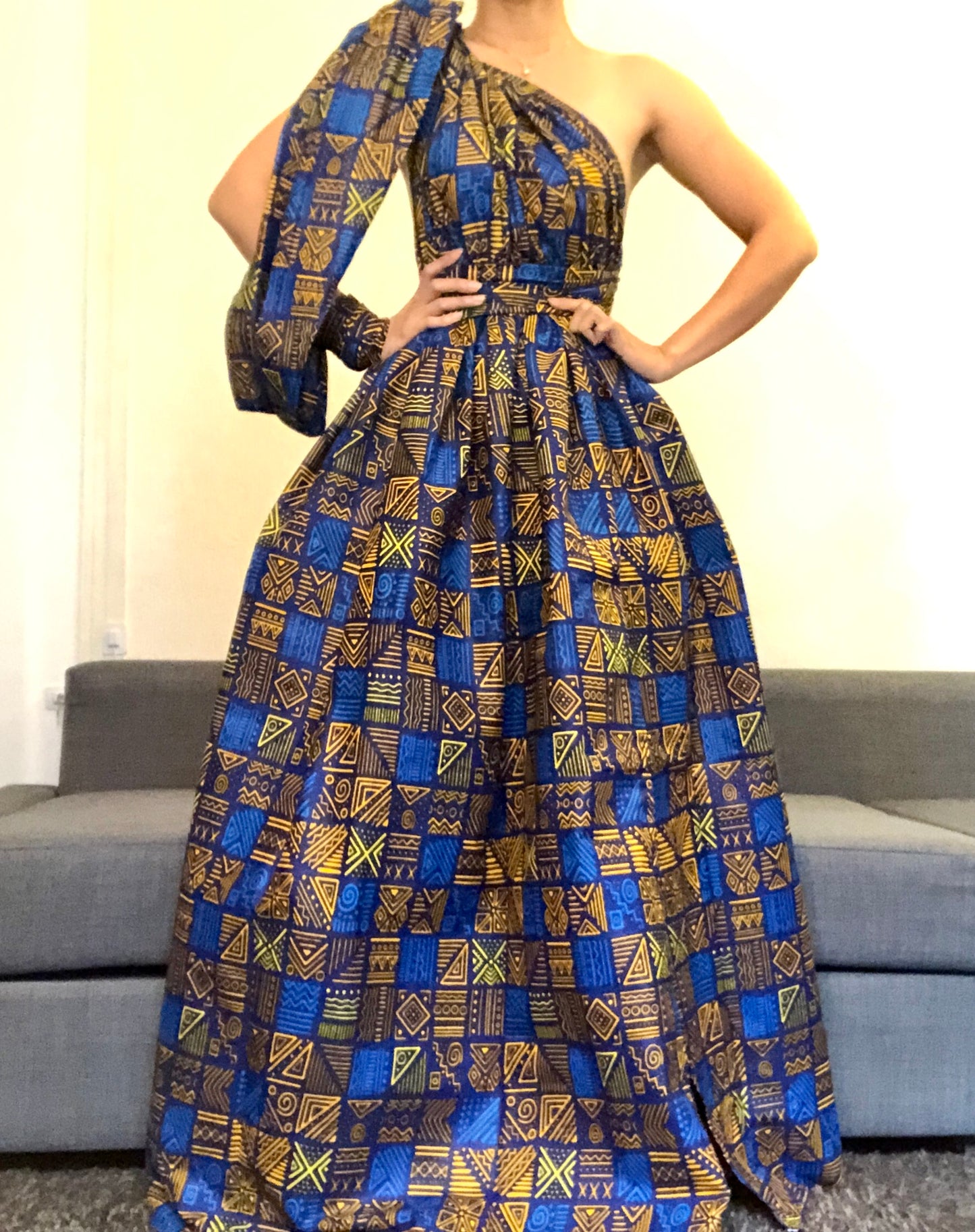 ROBE WAX BLEU CARRE