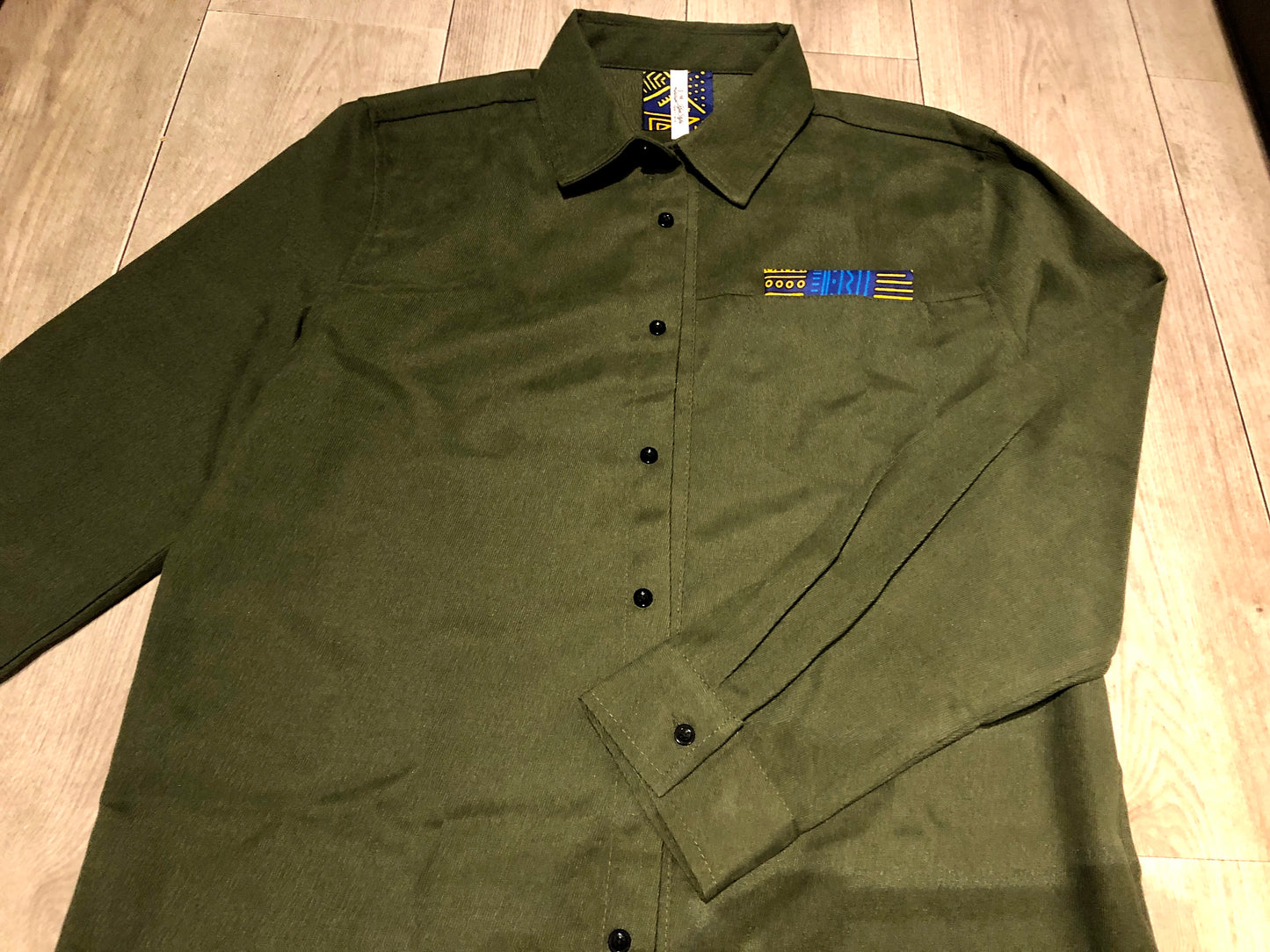 CHEMISE VESTE VERT MOTIF WAX