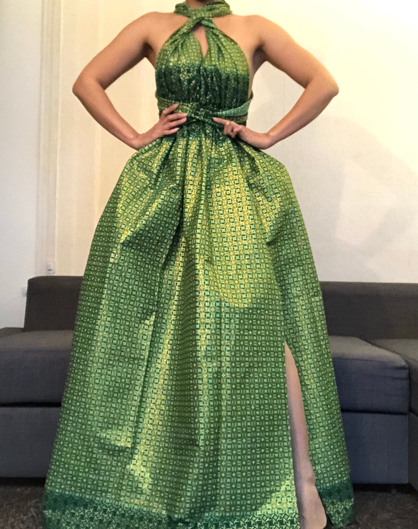 ROBE WAX PAILLETES VERT