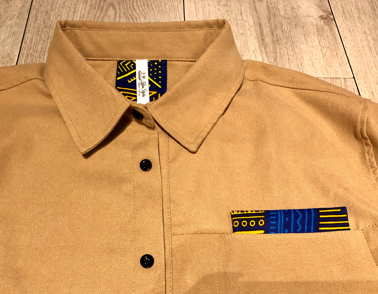CHEMISE VESTE BEIGE MOTIF WAX
