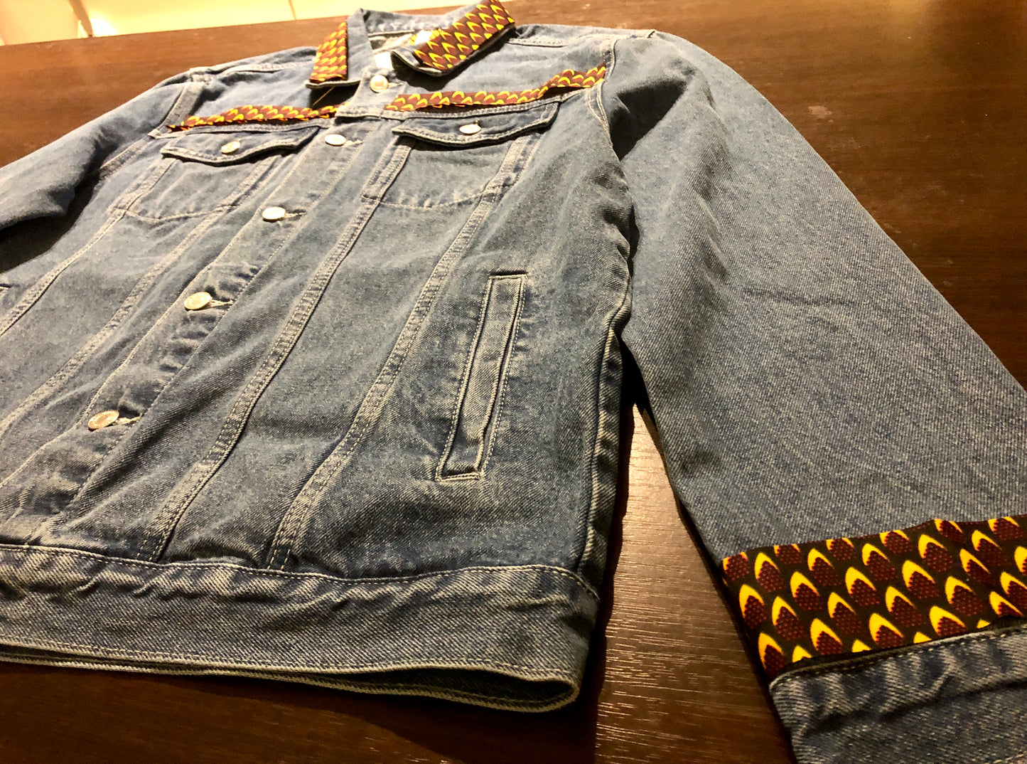 VESTE EN JEAN BLEU MOTIF WAX