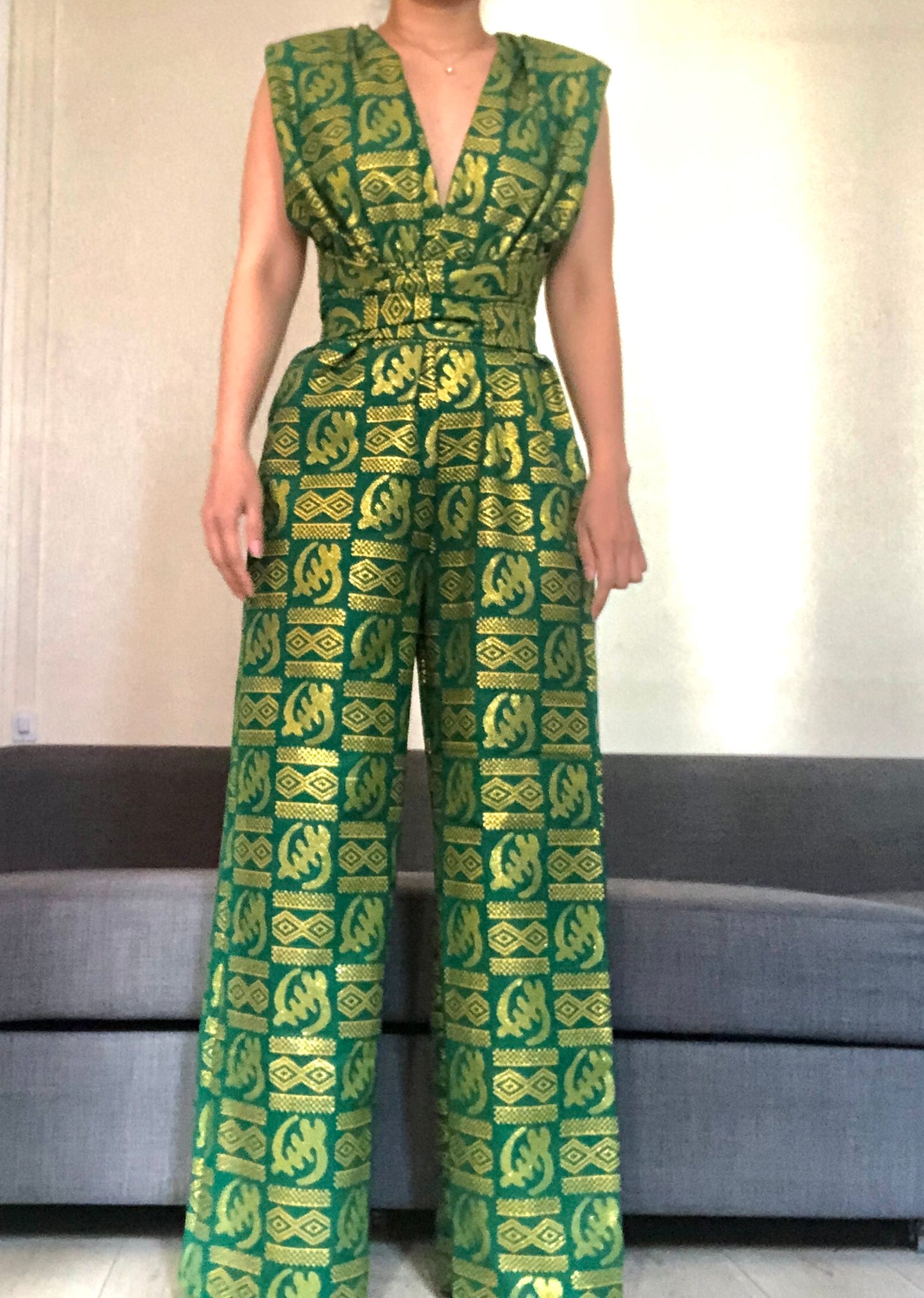 COMBINAISON WAX VERT PAILLETÉ