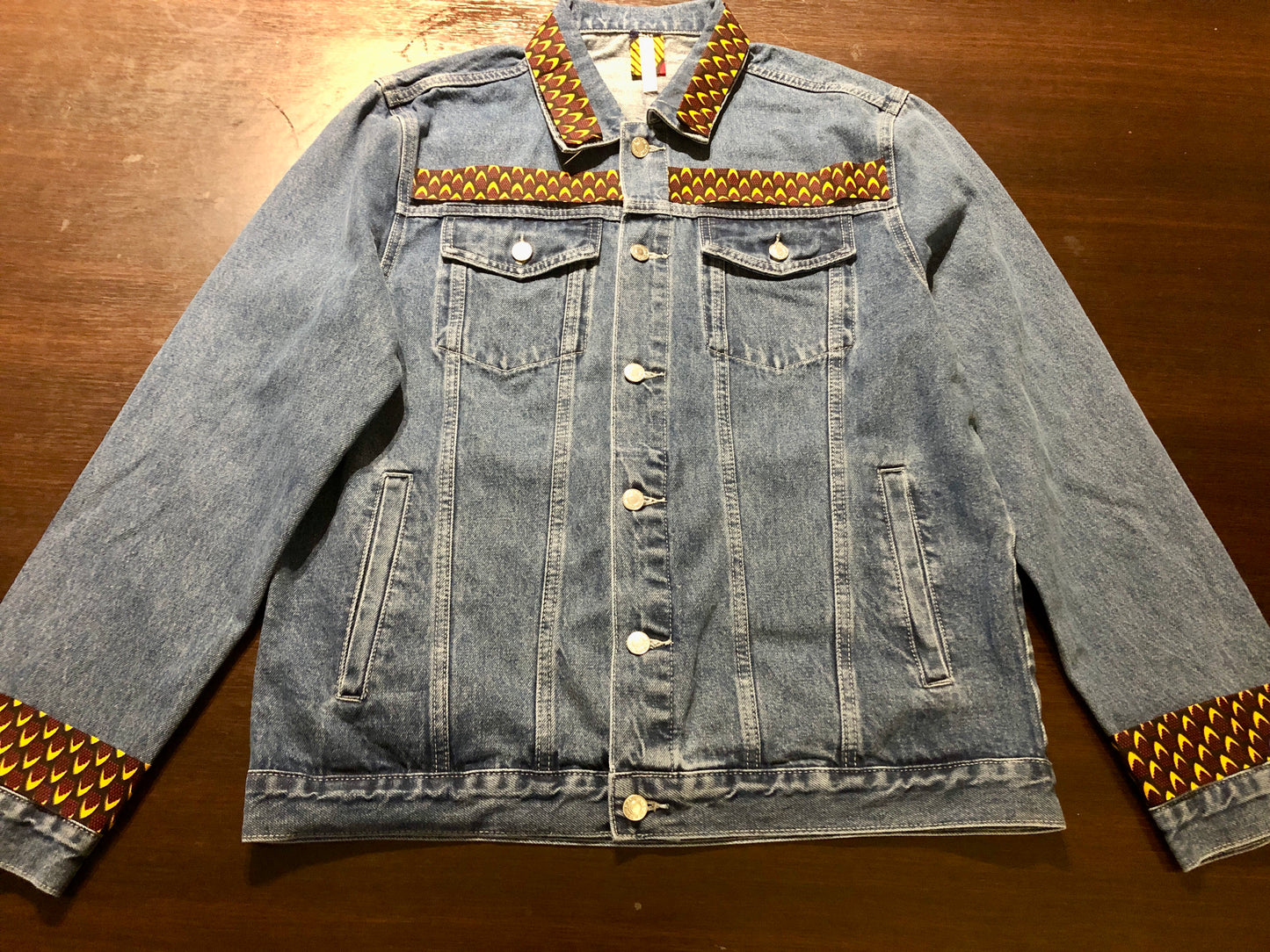 VESTE EN JEAN BLEU MOTIF WAX