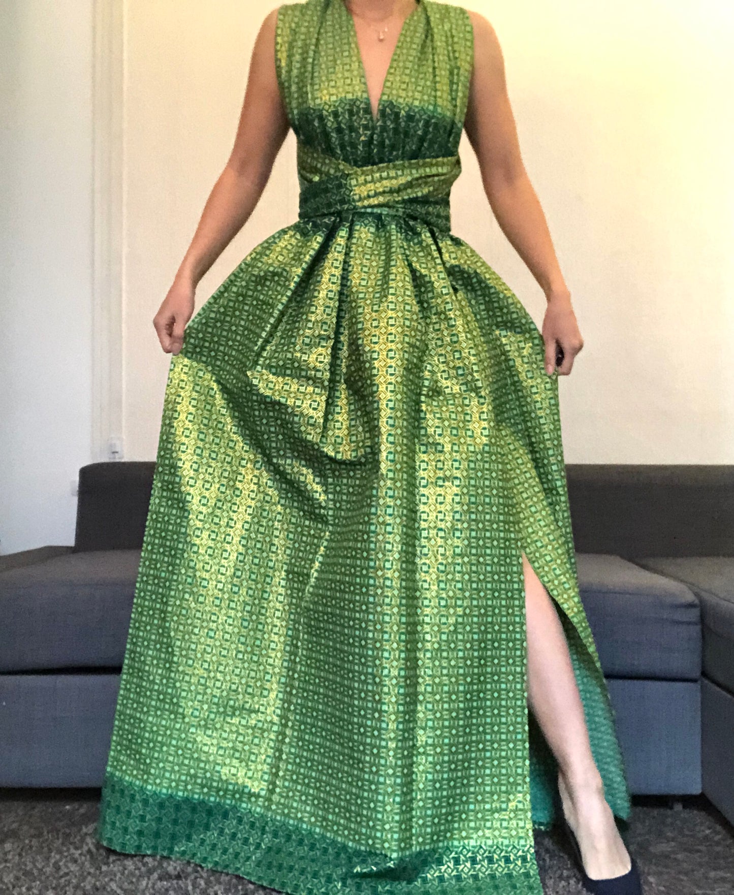 ROBE WAX PAILLETES VERT
