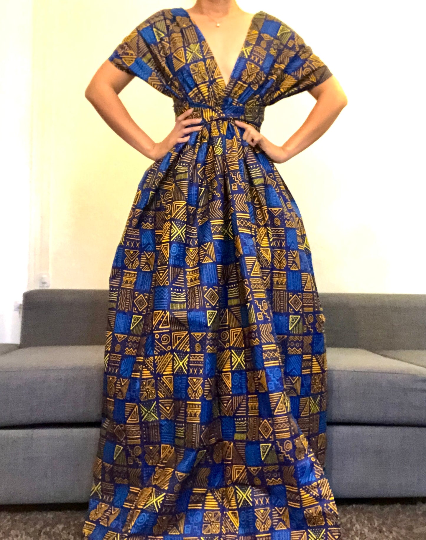 ROBE WAX BLEU CARRE