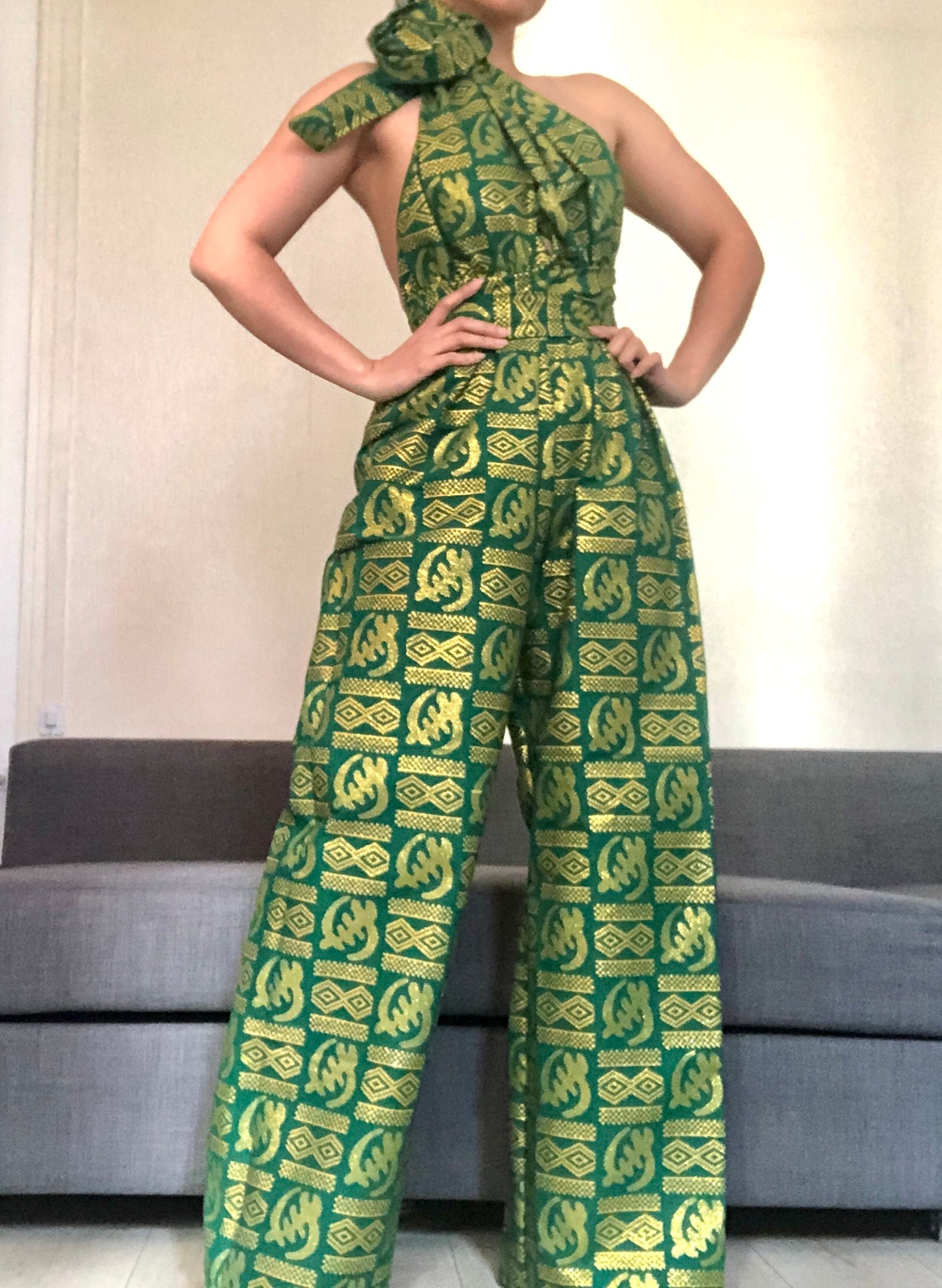COMBINAISON WAX VERT PAILLETÉ