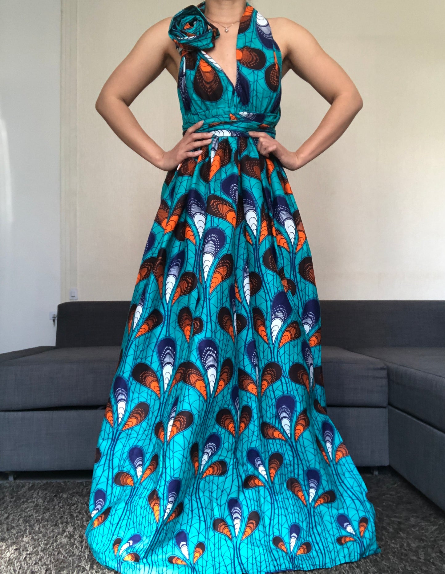 ROBE WAX BLEU PLUME