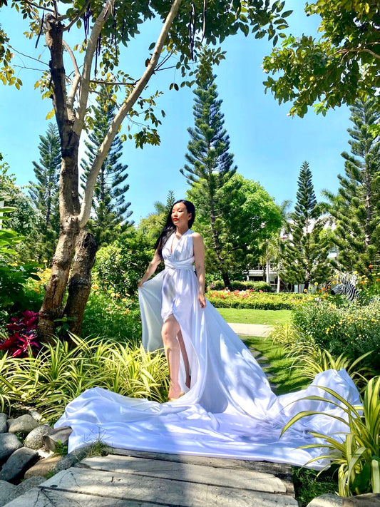 ROBE VOLANT, FLYING DRESS, ROBE CONVERTIBLE WHITE